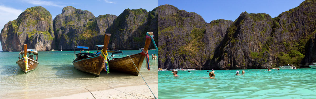 The beautiful Maya Bay in Koh Phi Phi, Thailand