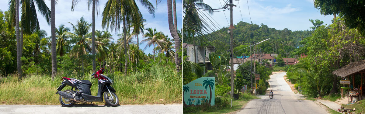 Driving a scooter on Koh Phangan