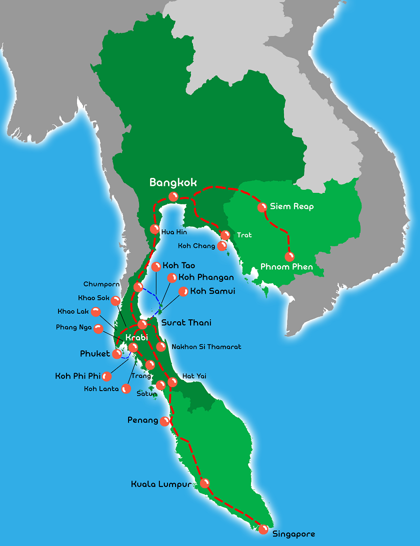 Route Map Memo Travel Koh Phangan